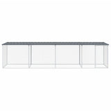 Gabbia Polli con Tetto Antracite 403x98x90 cm Acciaio Zincato
