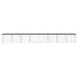Gabbia Polli con Tetto Antracite 803x98x90 cm Acciaio Zincato
