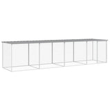 Gabbia Polli Tetto Grigio Chiaro 403x98x90 cm Acciaio Zincato