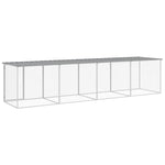 Gabbia Polli Tetto Grigio Chiaro 403x98x90 cm Acciaio Zincato