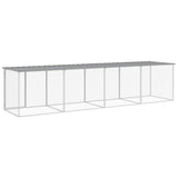 Gabbia Polli Tetto Grigio Chiaro 403x98x90 cm Acciaio Zincato