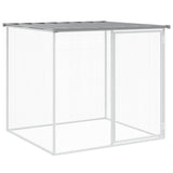 Gabbia Polli Tetto Grigio Chiaro 403x98x90 cm Acciaio Zincato