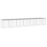 Gabbia Polli Tetto Grigio Chiaro 603x98x90 cm Acciaio Zincato