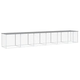 Gabbia Polli Tetto Grigio Chiaro 603x98x90 cm Acciaio Zincato