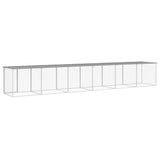 Gabbia Polli Tetto Grigio Chiaro 603x98x90 cm Acciaio Zincato