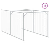 Casetta Cani con Tetto Antracite 117x609x123 cm Acciaio Zincato