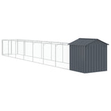 Casetta Cani con Tetto Antracite 117x813x123 cm Acciaio Zincato