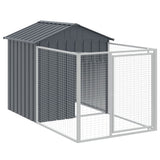 Casetta Cani con Tetto Antracite 117x813x123 cm Acciaio Zincato