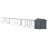 Pollaio con Area Corsa Antracite 117x1221x123cm Acciaio Zincato