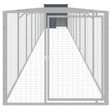 Casetta Cani con Corsa Antracite 110x1017x110cm Acciaio Zincato