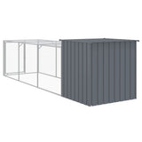 Pollaio con Area Corsa Antracite 110x405x110 cm Acciaio Zincato
