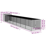 Pollaio con Area Corsa Antracite 110x813x110 cm Acciaio Zincato