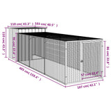 Pollaio Area Corsa Grigio Chiaro 110x405x110 cm Acciaio Zincato