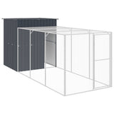 Pollaio con Area Corsa Antracite 165x455x181 cm Acciaio Zincato