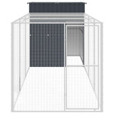 Pollaio con Area Corsa Antracite 165x455x181 cm Acciaio Zincato