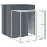 Pollaio con Area Corsa Antracite 165x863x181 cm Acciaio Zincato