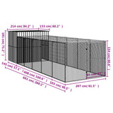 Casetta Cani Corsa Grigio Chiaro 214x661x181 cm Acciaio Zincato
