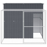 Casetta Cani con Corsa Antracite 214x253x181 cm Acciaio Zincato