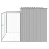 Casetta Cani Corsa Grigio Chiaro 214x253x181 cm Acciaio Zincato