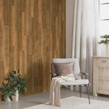 Pannelli da Parete Effetto Legno Marrone PVC 4,12 m