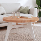 Piano per Tavolo 80x4 cm Rotondo in Legno Massello di Faggio
