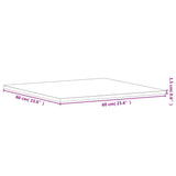 Piano per Tavolo 60x60x1,5 cm Quadrato Legno Massello di Faggio
