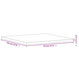 Piano per Tavolo 70x70x2,5 cm Quadrato Legno Massello di Faggio
