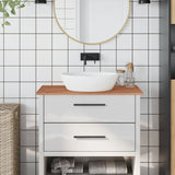 Piano Bagno 80x40x1,5 cm Legno Massello di Faggio