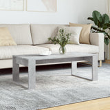 Tavolino Salotto Grigio Cemento 102x50x35 cm Legno truciolato