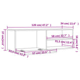 Mobile Porta TV Rovere Marrone 120x34x37 cm Legno truciolato