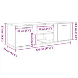 Mobile Porta TV Grigio Sonoma 120x34x37 cm in Legno truciolato
