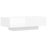 Tavolino Salotto Bianco Lucido 100x49,5x31 cm Legno truciolato