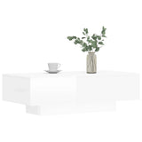 Tavolino Salotto Bianco Lucido 100x49,5x31 cm Legno truciolato