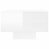 Tavolino Salotto Bianco Lucido 100x49,5x31 cm Legno truciolato
