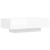Tavolino Salotto Bianco Lucido 100x49,5x31 cm Legno truciolato