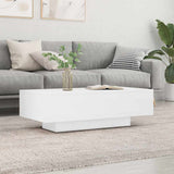 Tavolino Salotto Bianco Lucido 100x49,5x31 cm Legno truciolato