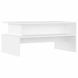 Tavolino da Salotto Bianco 90x55x42,5 cm in Legno truciolato