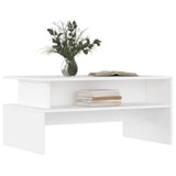 Tavolino da Salotto Bianco 90x55x42,5 cm in Legno truciolato