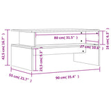 Tavolino da Salotto Bianco 90x55x42,5 cm in Legno truciolato