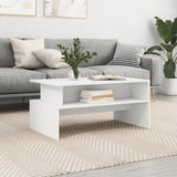 Tavolino da Salotto Bianco 90x55x42,5 cm in Legno truciolato
