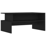 Tavolino da Salotto Nero 90x55x42,5 cm in Legno truciolato