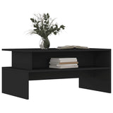 Tavolino da Salotto Nero 90x55x42,5 cm in Legno truciolato