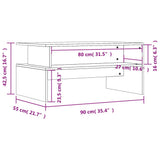 Tavolino da Salotto Nero 90x55x42,5 cm in Legno truciolato