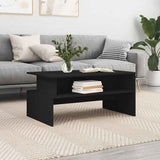 Tavolino da Salotto Nero 90x55x42,5 cm in Legno truciolato