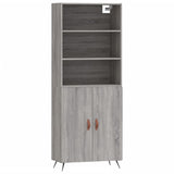 Credenza Grigio Sonoma 69,5x34x180 cm in Legno truciolato