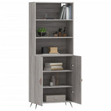 Credenza Grigio Sonoma 69,5x34x180 cm in Legno truciolato