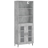 Credenza Grigio Cemento 69,5x34x180 cm in Legno truciolato