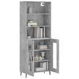 Credenza Grigio Cemento 69,5x34x180 cm in Legno truciolato