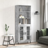 Credenza Grigio Cemento 69,5x34x180 cm in Legno truciolato