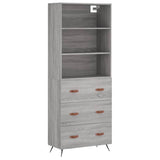 Credenza Grigio Sonoma 69,5x34x180 cm in Legno truciolato